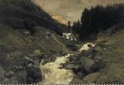 Charles-Francois Daubigny De waterval van de Mahoura, Cauterets. oil painting